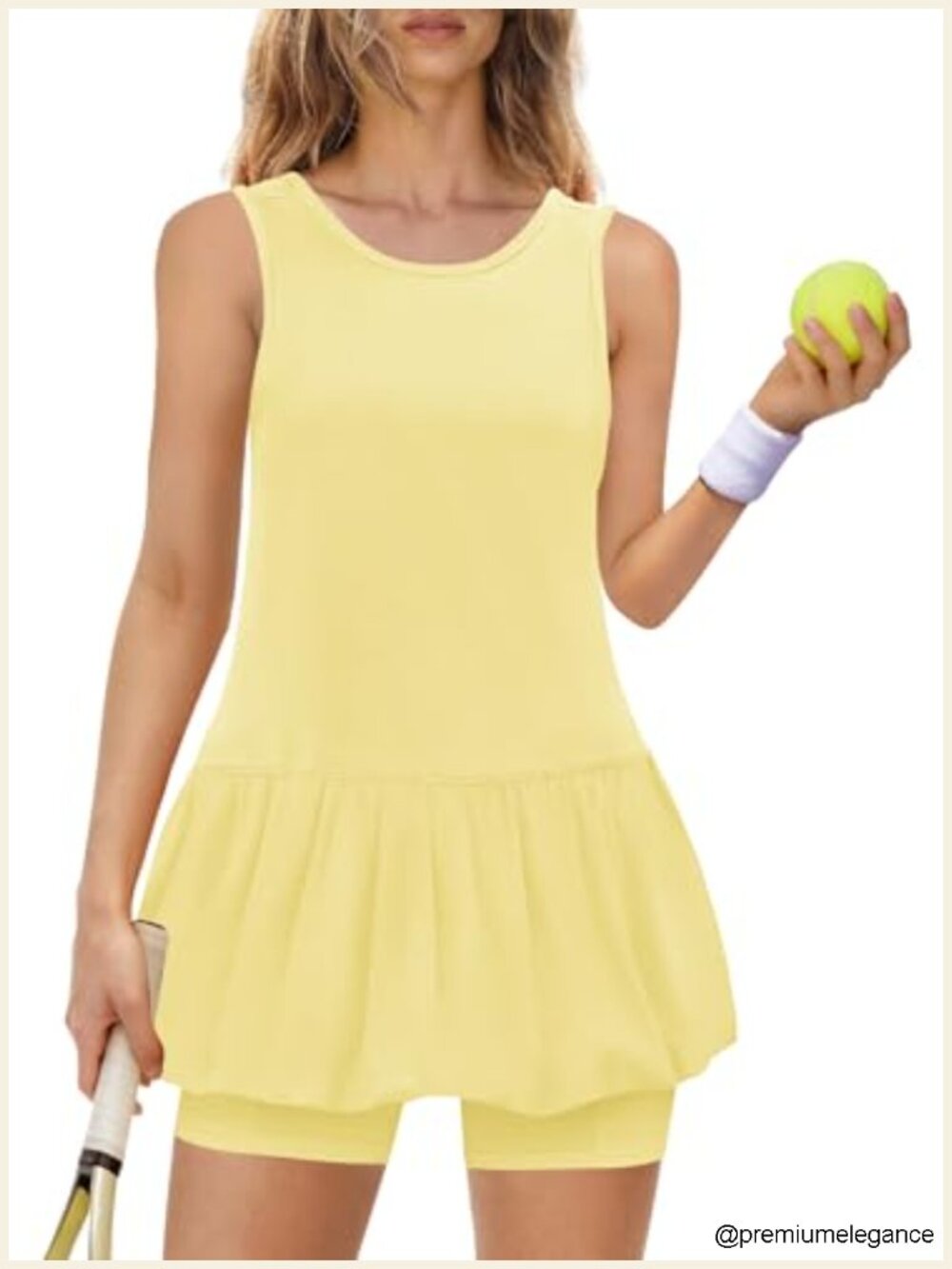 Bubble Tennis Dress with Shorts 2 Piece Athletic Golf Outfit